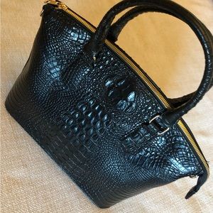 VEGAN LEATHER Faux Alligator Croc LARGE TOTE BAG w Gold Hardware NEW!